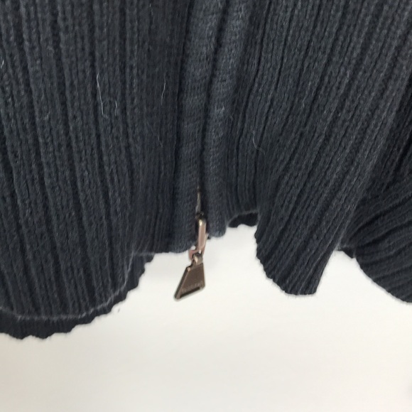 Calvin Klein Men's Black Ribbed Knit Zip Front Sweater L - Picture 10 of 13